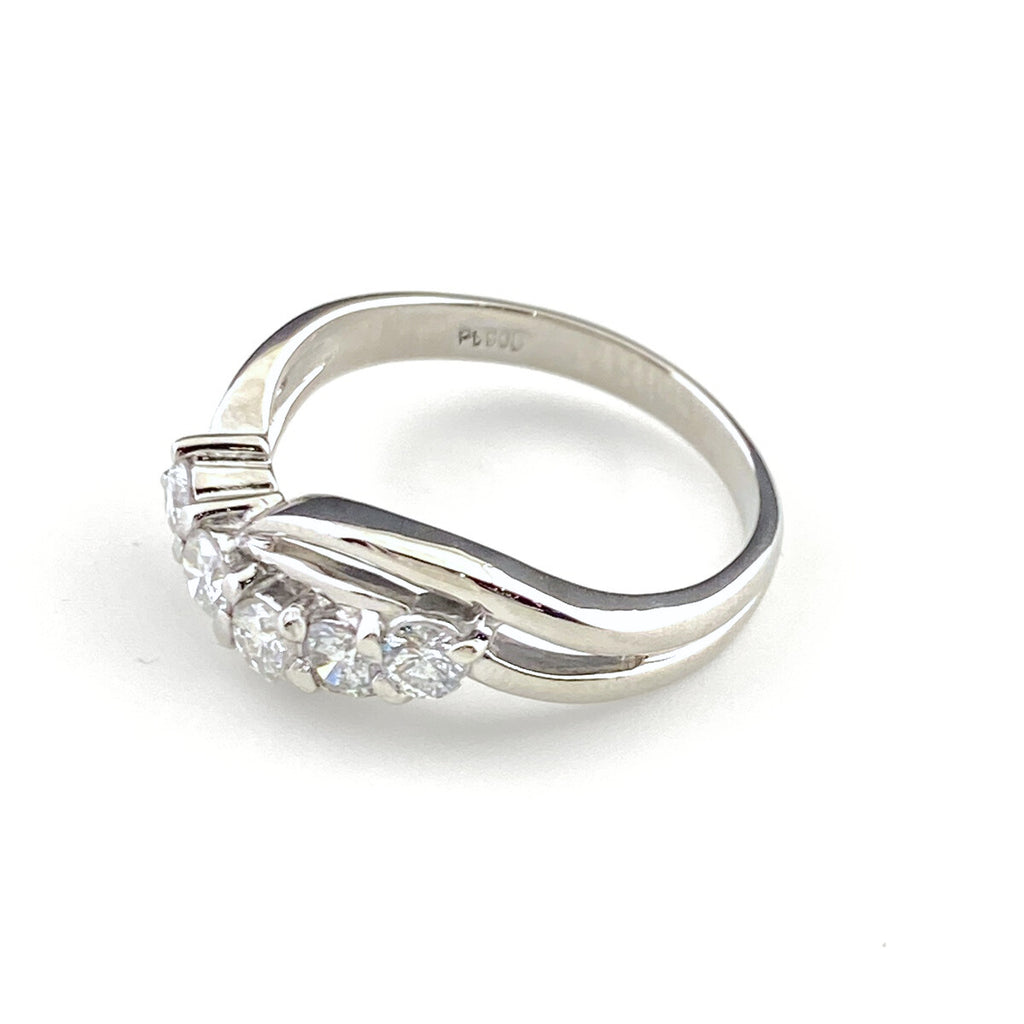 メレダイヤ デザインリング プラチナ 指輪 リング 12号 Pt900 ダイヤモンド レディース 【中古】nbjwl