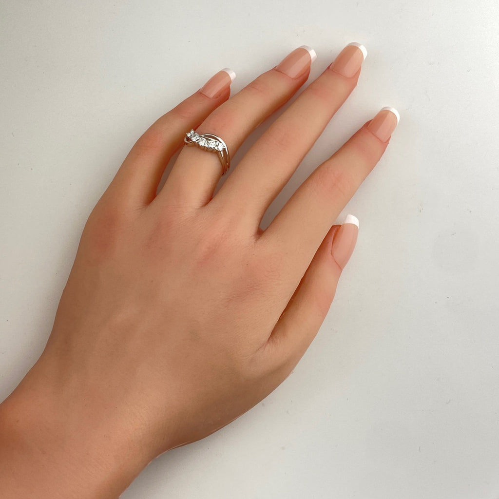 メレダイヤ デザインリング プラチナ 指輪 リング 12号 Pt900 ダイヤモンド レディース 【中古】nbjwl