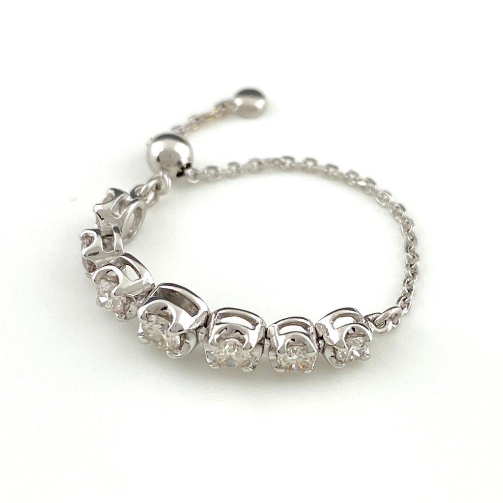 メレダイヤ デザインリング WG ホワイトゴールド 指輪 リング K18 WG ダイヤモンド レディース 【中古】nbjwl