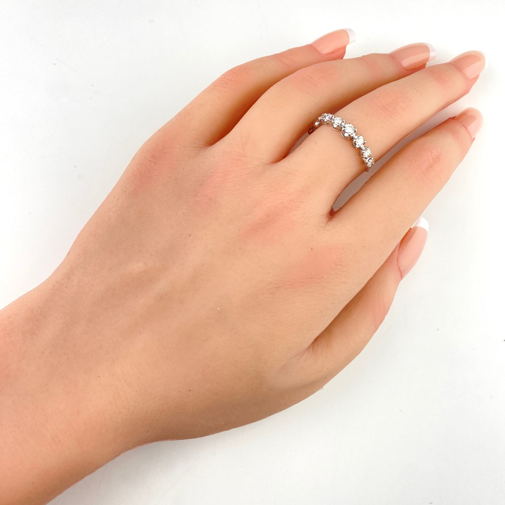 メレダイヤ デザインリング WG ホワイトゴールド 指輪 リング K18 WG ダイヤモンド レディース 【中古】nbjwl