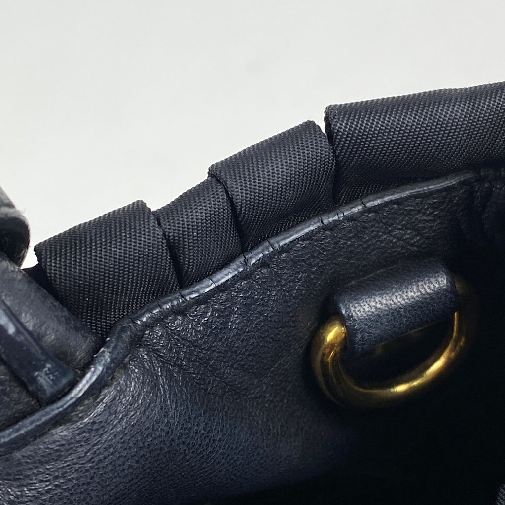 プラダ ロゴプレート ハンドバッグ 手提げ 編み込み ハンドバッグ ナイロン ネロ(ブラック) BN1653 レディース 【中古】brbag