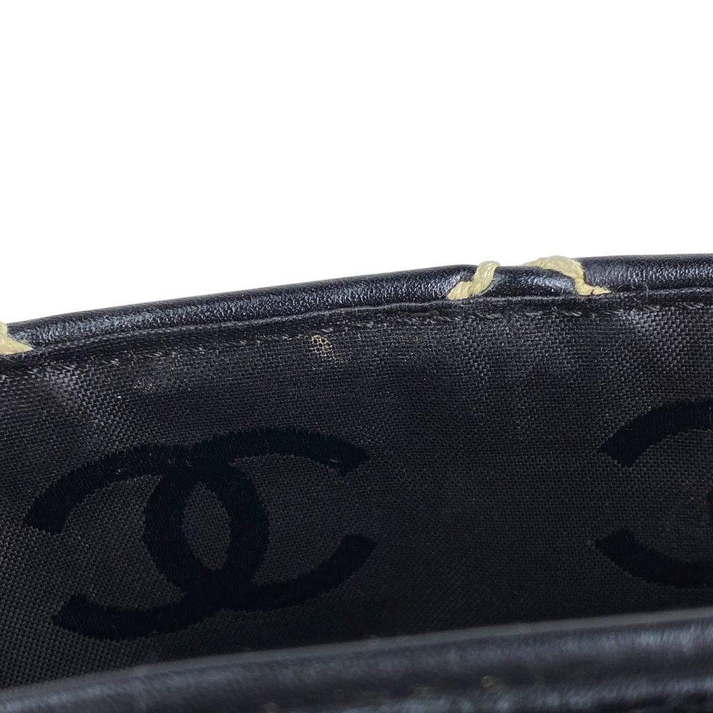 シャネル ワイルドステッチ トートバッグ ハンドバッグ ココマーク トートバッグ レザー ブラック レディース 【中古】brbag