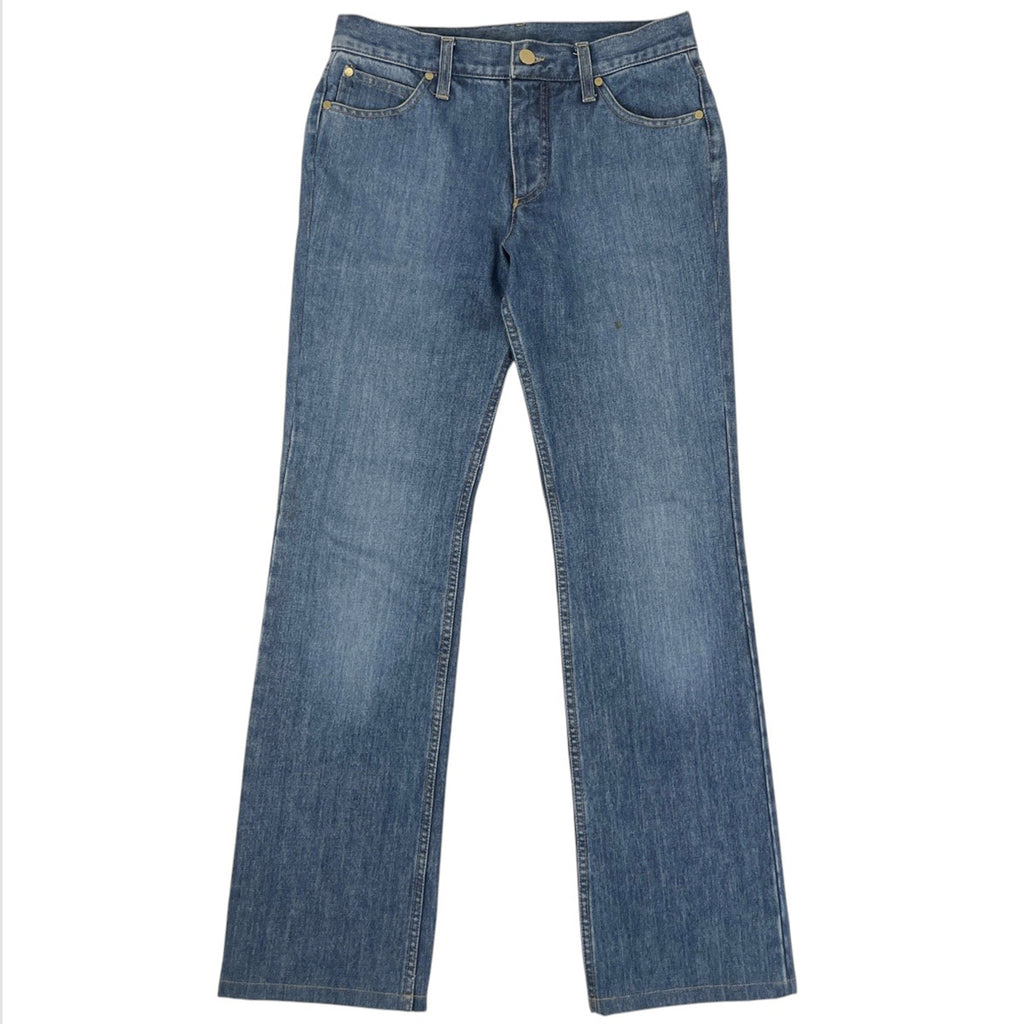 グッチ GGロゴ デニムパンツ ストレート ボトムス デニムパンツ 綿 ブルー レディース 【中古】brapp