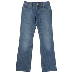 グッチ GGロゴ デニムパンツ ストレート ボトムス デニムパンツ 綿 ブルー レディース 【中古】brapp