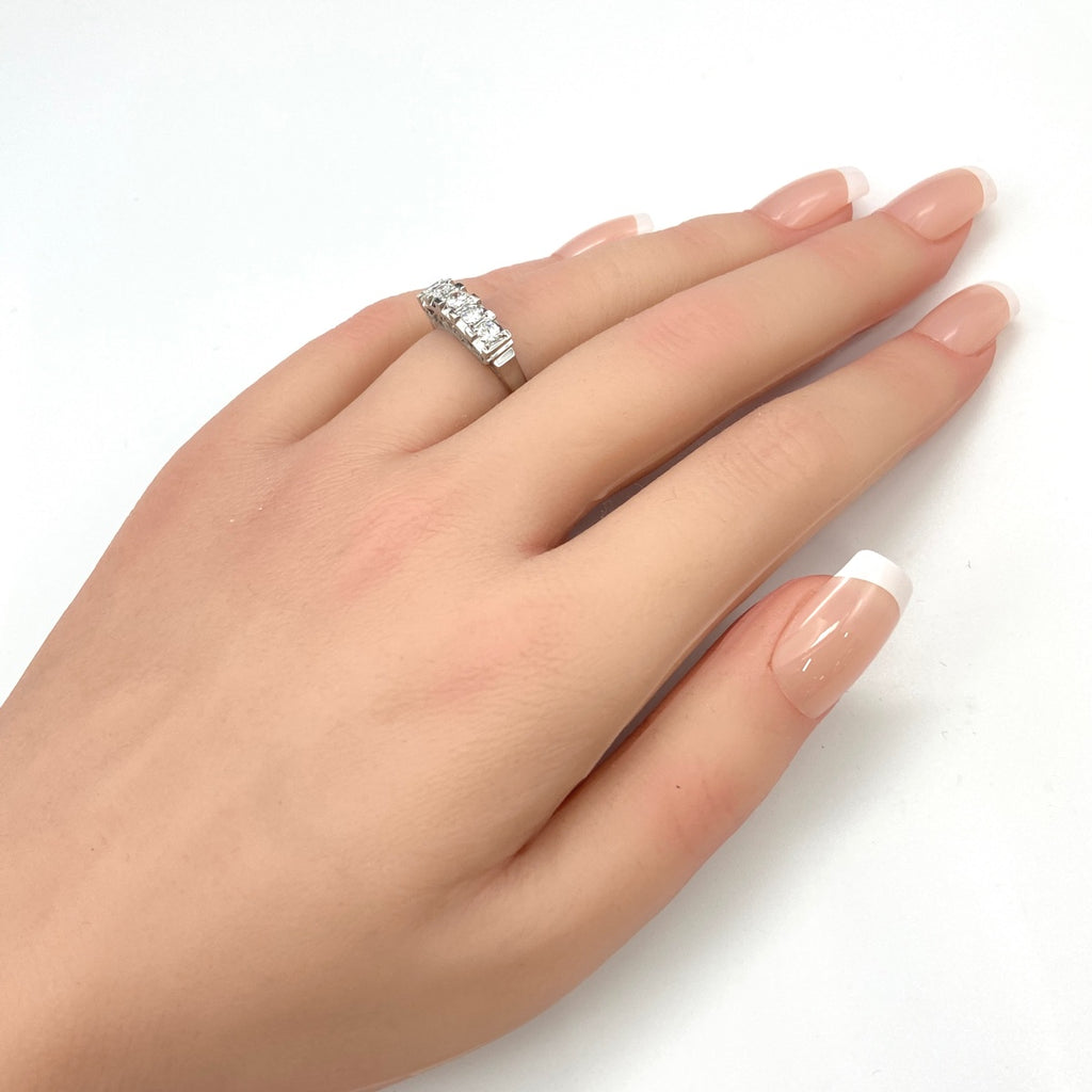 メレダイヤ デザインリング プラチナ 指輪 リング 13号 Pt850 ダイヤモンド レディース 【中古】nbjwl