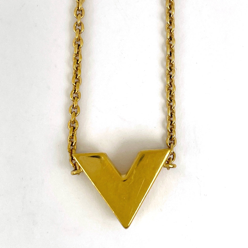 ルイ・ヴィトン エセンシャル V ブレスレット ロゴ 腕輪 チェーン ブレスレット GP ゴールド レディース 【中古】bracc