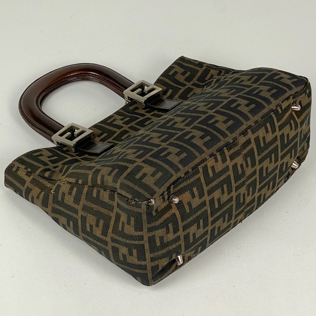 フェンディ ズッカ柄 ハンドバッグ トートバッグ ハンドバッグ ナイロンキャンバス ブラウン レディース 【中古】brbag