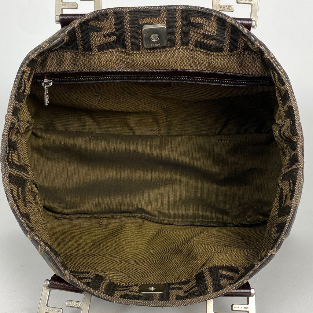 フェンディ ズッカ柄 ハンドバッグ トートバッグ ハンドバッグ ナイロンキャンバス ブラウン レディース 【中古】brbag