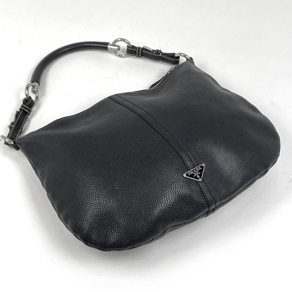 バイセル公式】プラダ ロゴプレート ショルダーバッグ ハンドバッグ