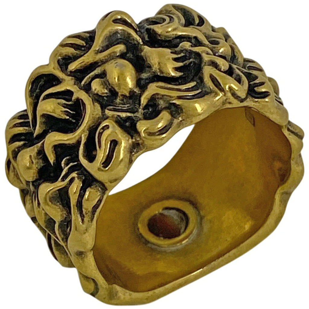 グッチ ロゴ リング 指輪 リング 17号 GP ゴールド レディース 【中古】bracc