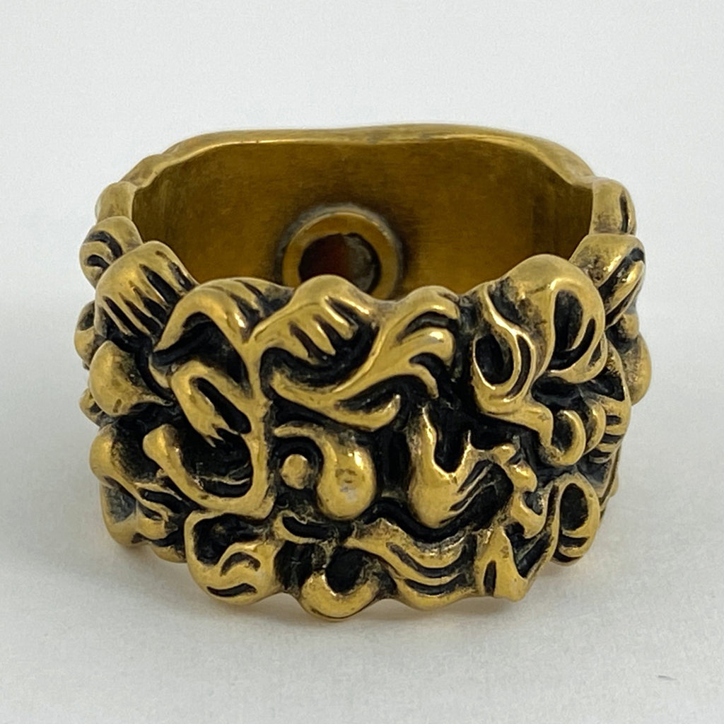 グッチ ロゴ リング 指輪 リング 17号 GP ゴールド レディース 【中古】bracc