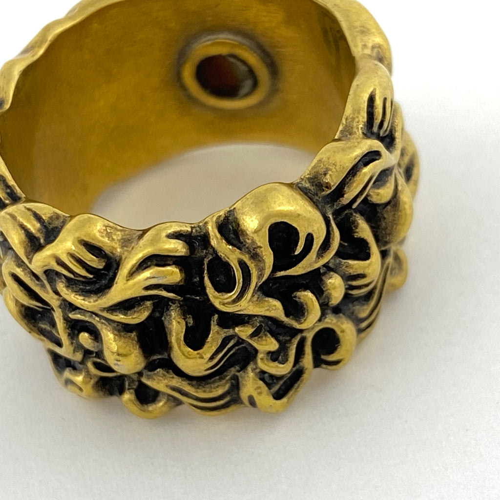 グッチ ロゴ リング 指輪 リング 17号 GP ゴールド レディース 【中古】bracc