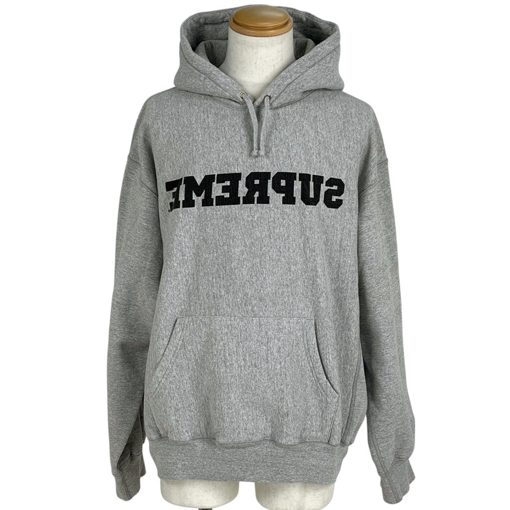 シュプリーム ロゴ パーカー プルオーバー トップス パーカー 綿 ポリエステル グレー メンズ 【中古】brapp