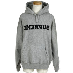 シュプリーム ロゴ パーカー プルオーバー トップス パーカー 綿 ポリエステル グレー メンズ 【中古】brapp