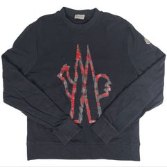 モンクレール ロゴ トレーナー クルーネック トップス スウェット ブラック メンズ 【中古】brapp