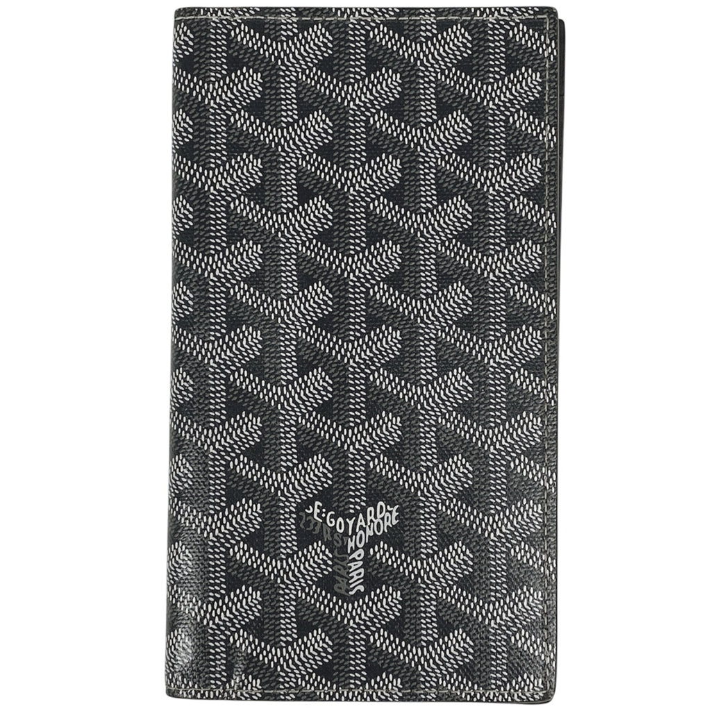 ゴヤール ロゴ 二つ折り長財布 札入れ 小銭入れ 長財布 コーティングキャンバス グレー ホワイト レディース 【中古】brbag