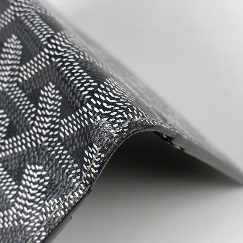 ゴヤール ロゴ 二つ折り長財布 札入れ 小銭入れ 長財布 コーティングキャンバス グレー ホワイト レディース 【中古】brbag