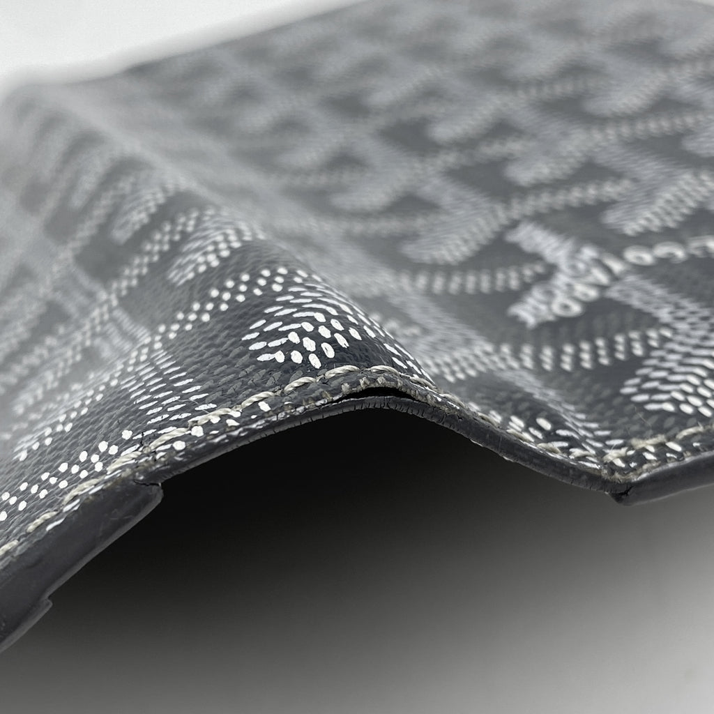 ゴヤール ロゴ 二つ折り長財布 札入れ 小銭入れ 長財布 コーティングキャンバス グレー ホワイト レディース 【中古】brbag