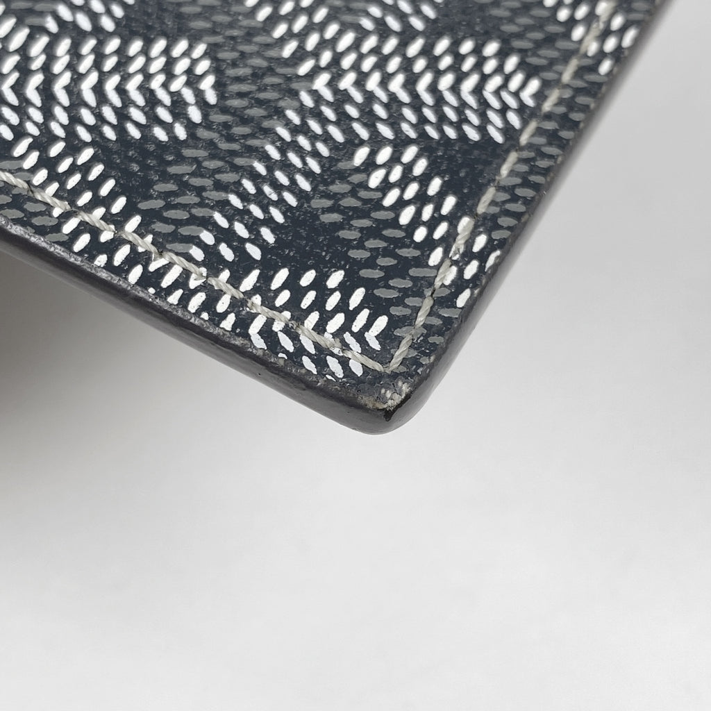 ゴヤール ロゴ 二つ折り長財布 札入れ 小銭入れ 長財布 コーティングキャンバス グレー ホワイト レディース 【中古】brbag