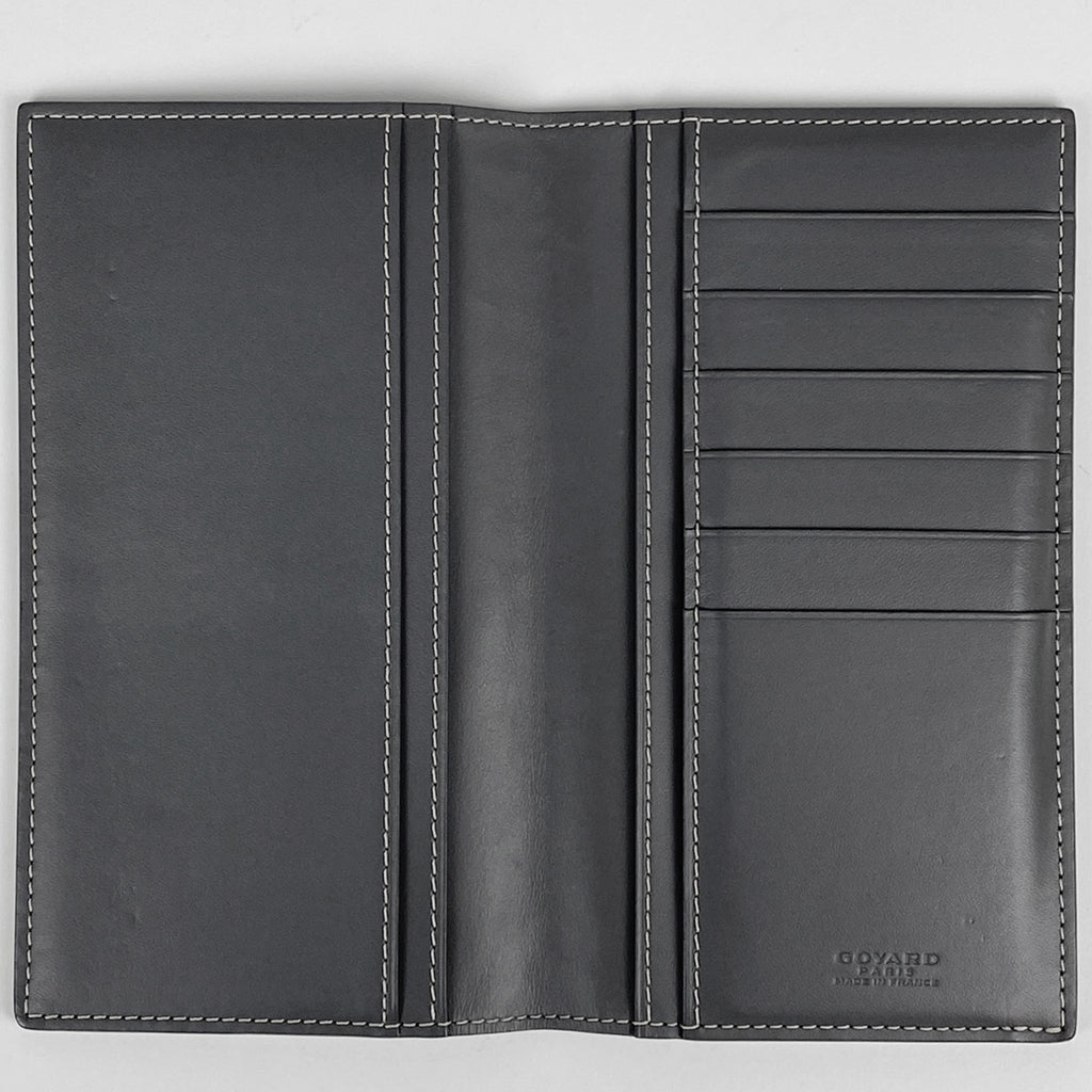 ゴヤール ロゴ 二つ折り長財布 札入れ 小銭入れ 長財布 コーティングキャンバス グレー ホワイト レディース 【中古】brbag