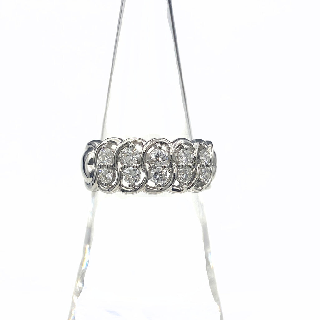 メレダイヤ デザインリング プラチナ 指輪 リング 12号 Pt900 ダイヤモンド レディース 【中古】nbjwl