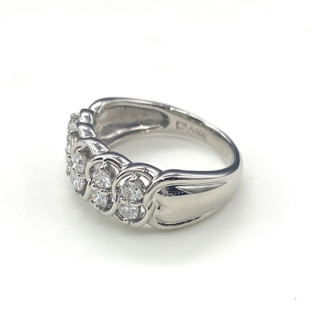 メレダイヤ デザインリング プラチナ 指輪 リング 12号 Pt900 ダイヤモンド レディース 【中古】nbjwl