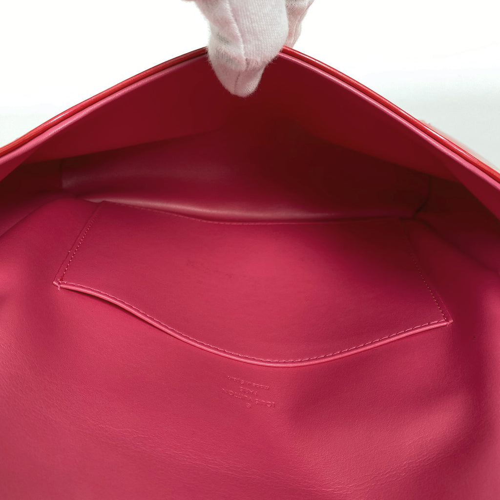 ルイ・ヴィトン トンプソンストリート 肩掛け エナメル ショルダーバッグ モノグラムヴェルニ フューシャピンク M91215 レディース 【中古】brbag