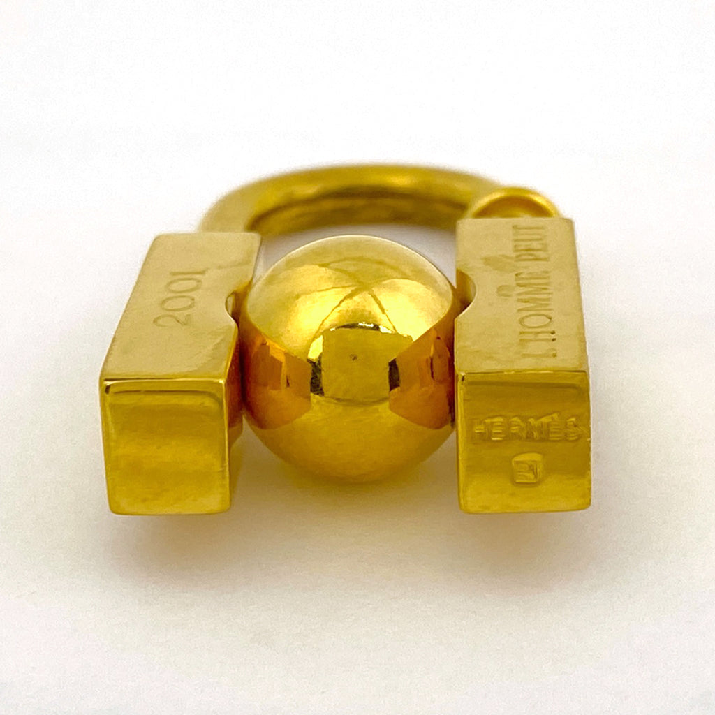 エルメス カデナ バッグチャーム 2001 地球 キーホルダー ペンダントトップ バッグチャーム GP ゴールド レディース 【中古】brbag