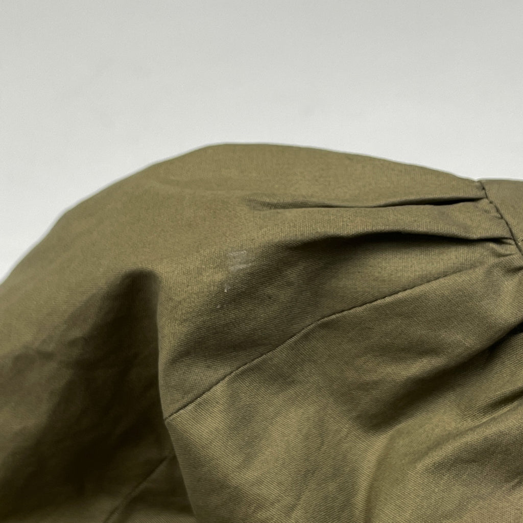 イヴ・サンローラン ロングコート カーキ ライナー付き ギャザー アウター その他コート 綿 グリーンベージュ レディース 【中古】brapp