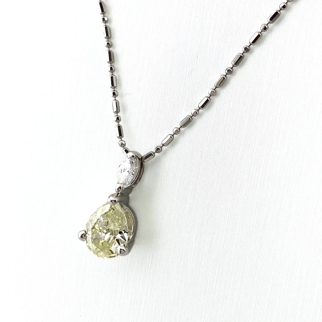 ダイヤモンド デザインネックレス プラチナ ペンダント ネックレス Pt900 Pt850 ダイヤモンド レディース 【中古】nbjwl