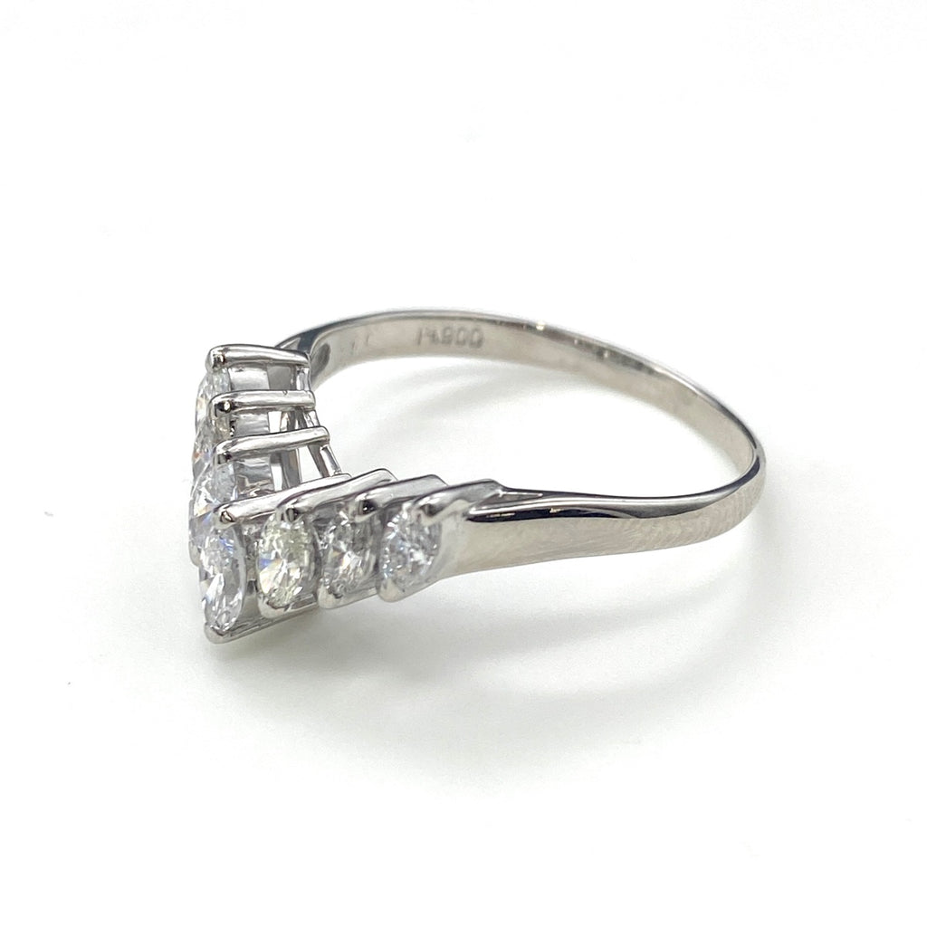 メレダイヤ デザインリング プラチナ 指輪 リング 21号 Pt900 ダイヤモンド メンズ 【中古】nbjwl