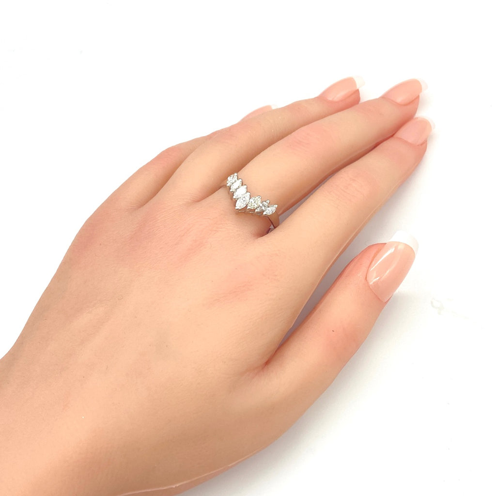 メレダイヤ デザインリング プラチナ 指輪 リング 21号 Pt900 ダイヤモンド メンズ 【中古】nbjwl