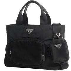 プラダ ロゴプレート ハンドバッグ 2WAY ショルダーバッグ ハンドバッグ ナイロン ネロ(ブラック) 1BG354 レディース 【中古】brbag
