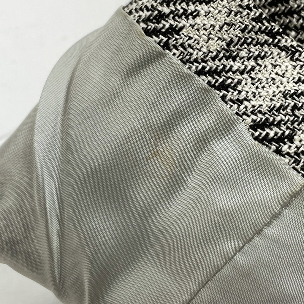 クリスチャンディオール チェック柄 テーラードジャケット アウター 絹 毛 ブラック アイボリー レディース 【中古】brapp