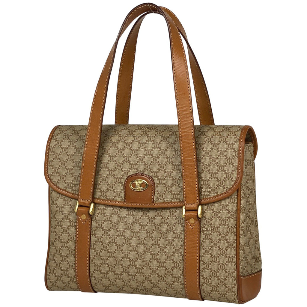 セリーヌ マカダム柄 ハンドバッグ 手提げ ハンドバッグ コーティングキャンバス ブラウン レディース 【中古】brbag