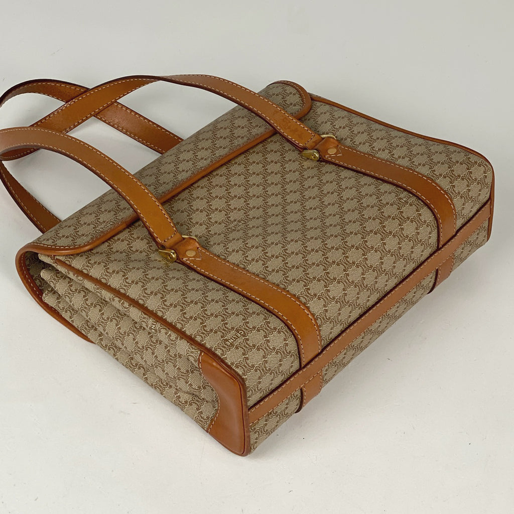 セリーヌ マカダム柄 ハンドバッグ 手提げ ハンドバッグ コーティングキャンバス ブラウン レディース 【中古】brbag