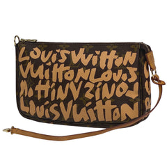 ルイ・ヴィトン ポシェット アクセソワール 化粧ポーチ コスメポーチ アクセサリーポーチ モノグラムグラフィティ ピーチ ブラウン M92193 レディース 【中古】brbag