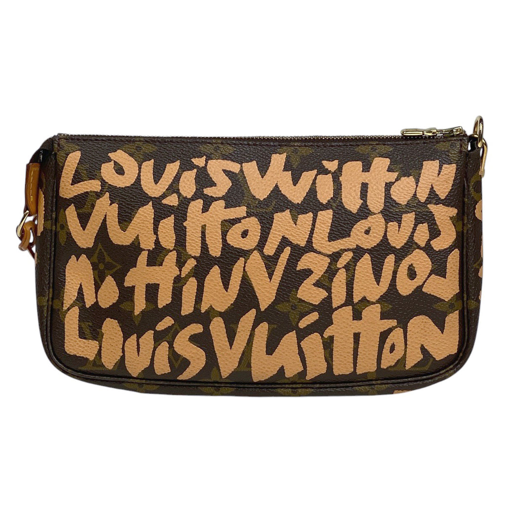 ルイ・ヴィトン ポシェット アクセソワール 化粧ポーチ コスメポーチ アクセサリーポーチ モノグラムグラフィティ ピーチ ブラウン M92193 レディース 【中古】brbag