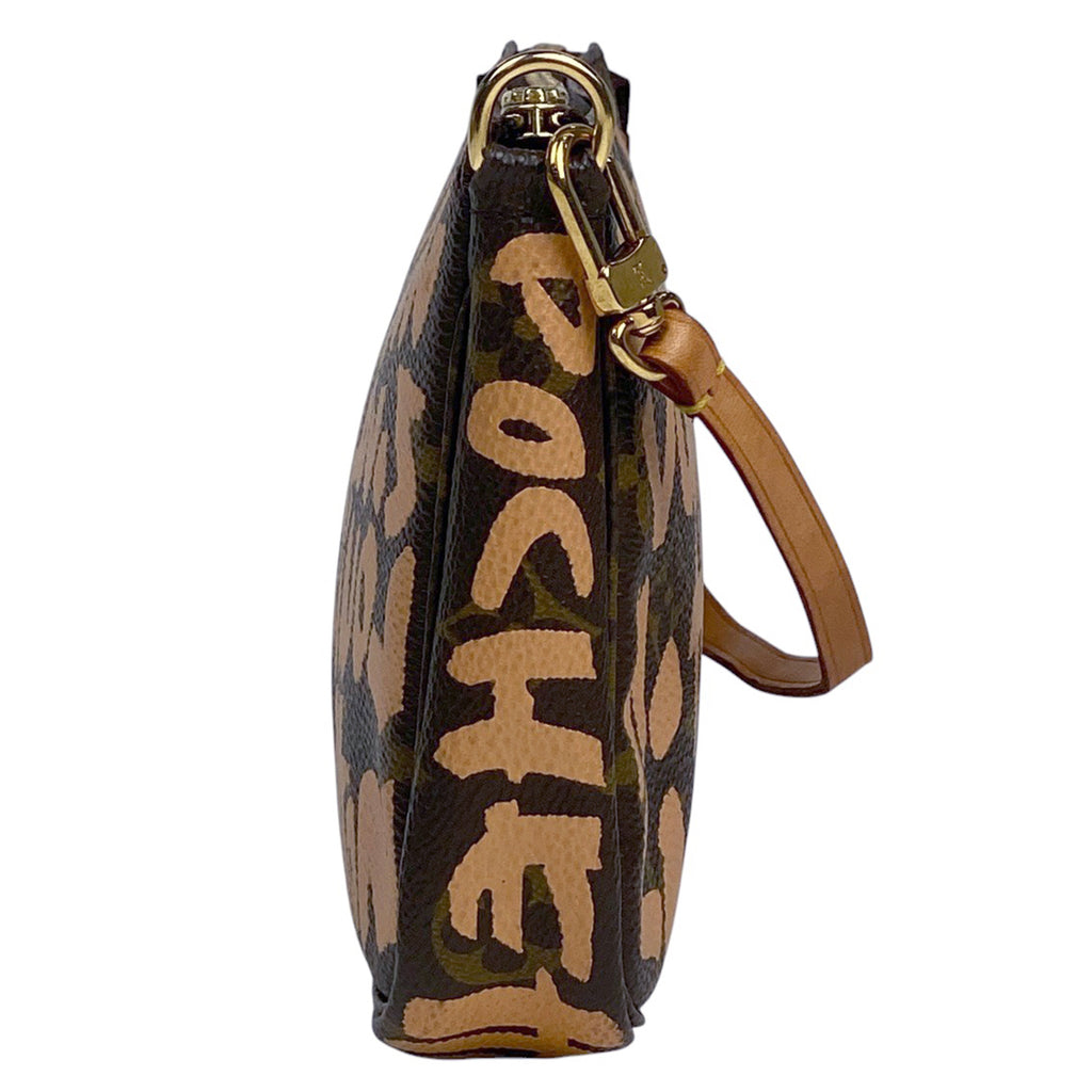 ルイ・ヴィトン ポシェット アクセソワール 化粧ポーチ コスメポーチ アクセサリーポーチ モノグラムグラフィティ ピーチ ブラウン M92193 レディース 【中古】brbag