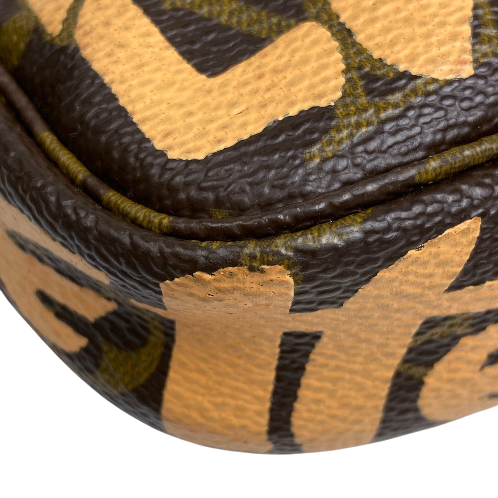 ルイ・ヴィトン ポシェット アクセソワール 化粧ポーチ コスメポーチ アクセサリーポーチ モノグラムグラフィティ ピーチ ブラウン M92193 レディース 【中古】brbag