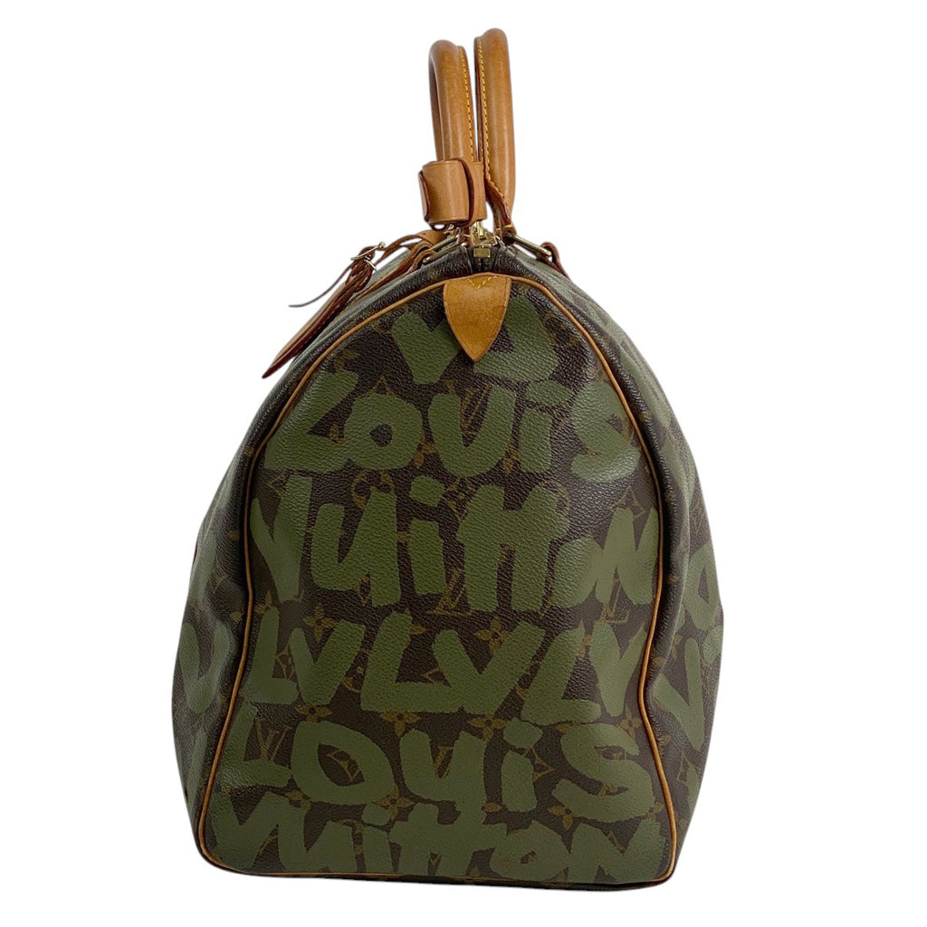 ルイ・ヴィトン キーポル 50 ハンドバッグ 旅行 ボストンバッグ モノグラムグラフィティ ブラウン カーキ M92196 レディース 【中古】brbag