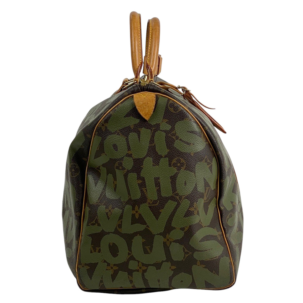 ルイ・ヴィトン キーポル 50 ハンドバッグ 旅行 ボストンバッグ モノグラムグラフィティ ブラウン カーキ M92196 レディース 【中古】brbag