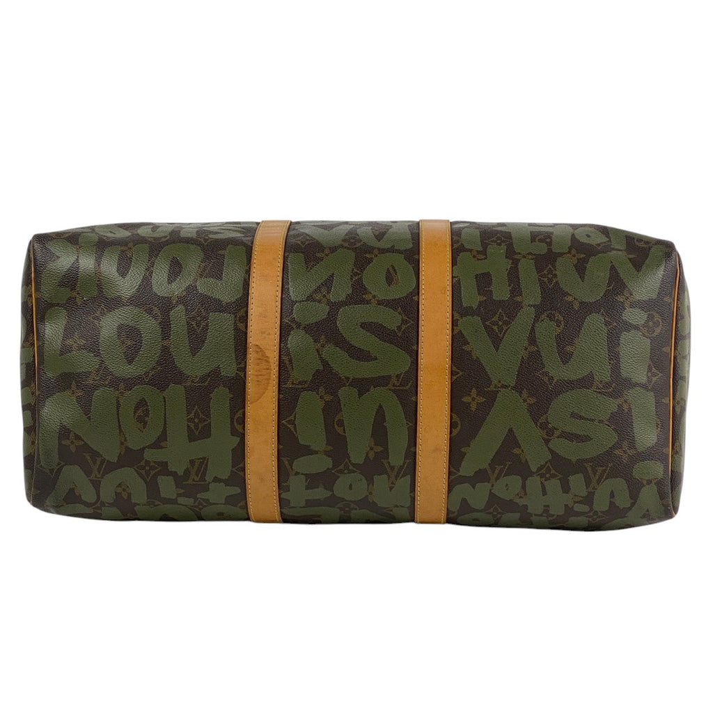 ルイ・ヴィトン キーポル 50 ハンドバッグ 旅行 ボストンバッグ モノグラムグラフィティ ブラウン カーキ M92196 レディース 【中古】brbag