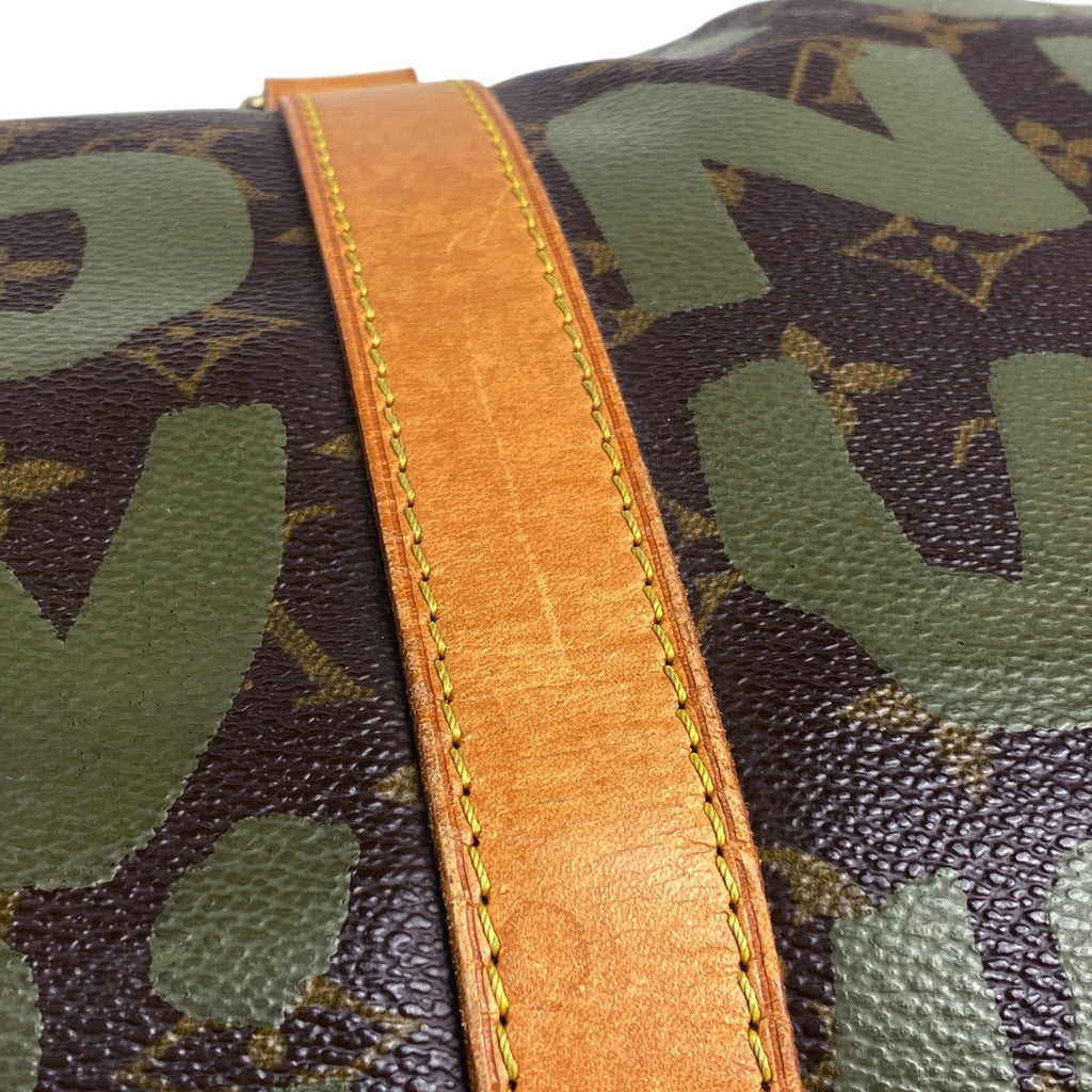 ルイ・ヴィトン キーポル 50 ハンドバッグ 旅行 ボストンバッグ モノグラムグラフィティ ブラウン カーキ M92196 レディース 【中古】brbag