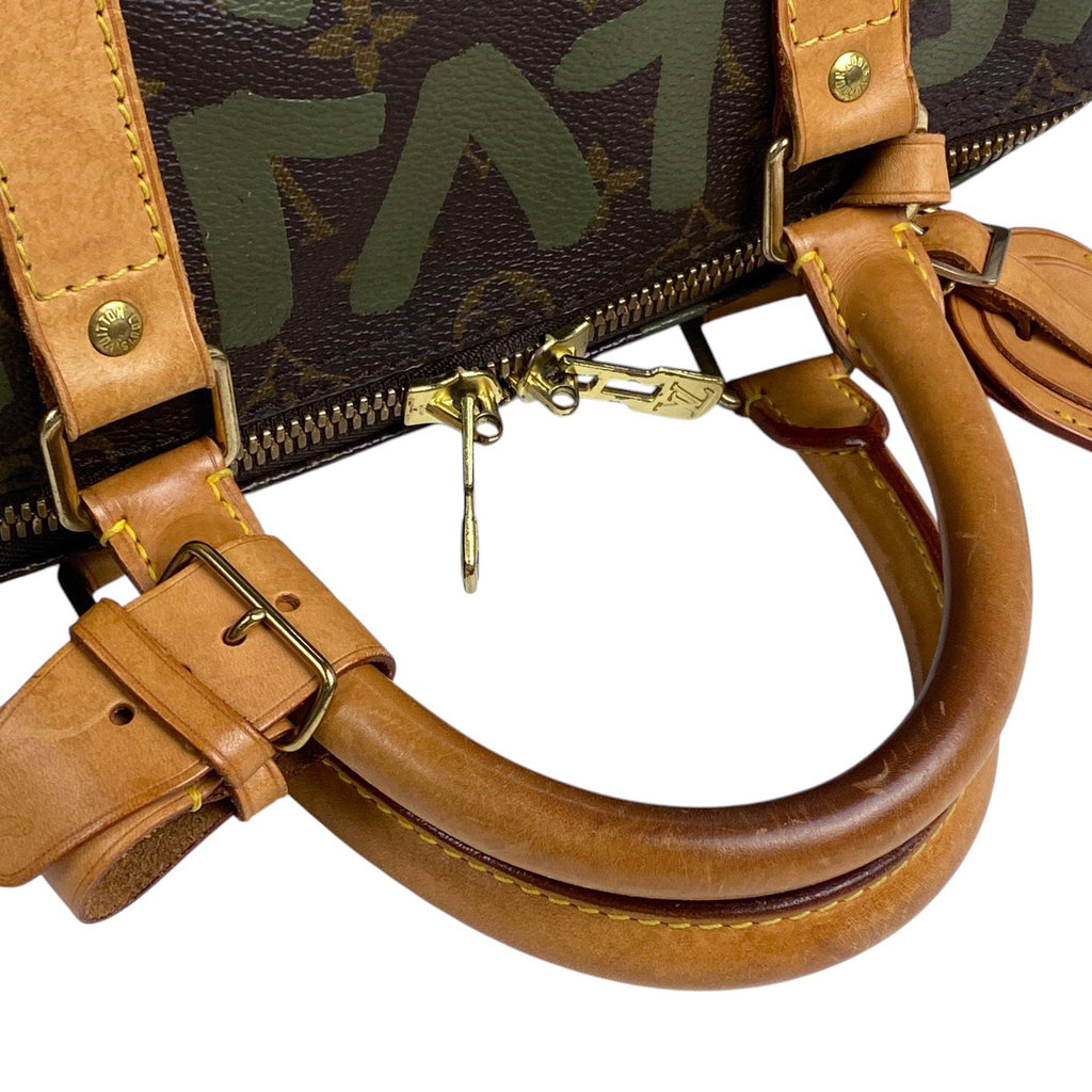 ルイ・ヴィトン キーポル 50 ハンドバッグ 旅行 ボストンバッグ モノグラムグラフィティ ブラウン カーキ M92196 レディース 【中古】brbag