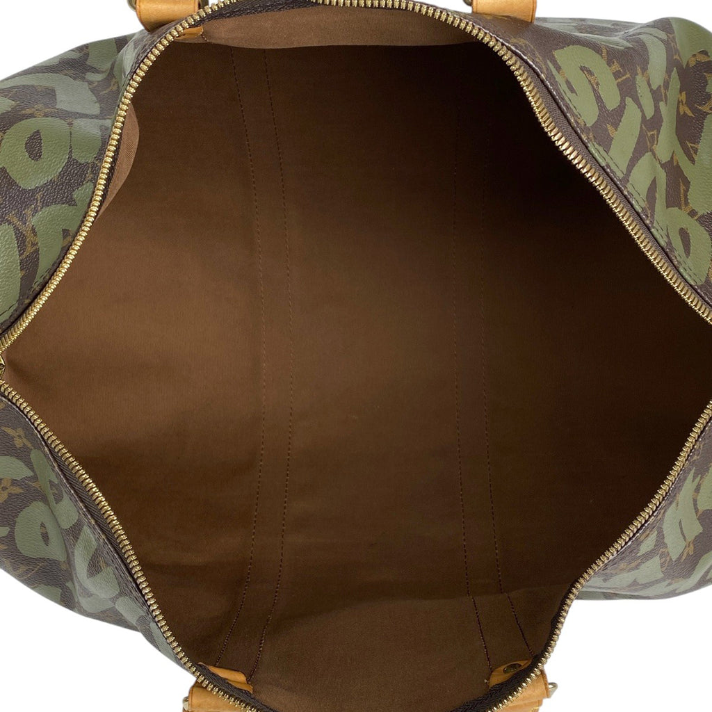 ルイ・ヴィトン キーポル 50 ハンドバッグ 旅行 ボストンバッグ モノグラムグラフィティ ブラウン カーキ M92196 レディース 【中古】brbag