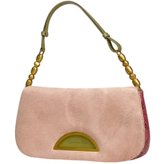 クリスチャンディオール マリスパール ショルダーバッグ ロゴ ワンショルダー ショルダーバッグ ハラコ ピンク レディース 【中古】brbag