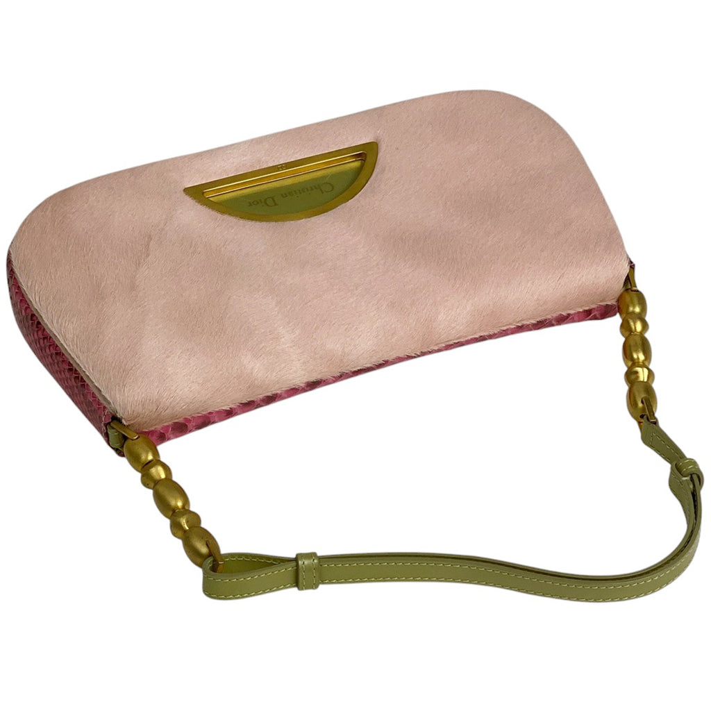 クリスチャンディオール マリスパール ショルダーバッグ ロゴ ワンショルダー ショルダーバッグ ハラコ ピンク レディース 【中古】brbag