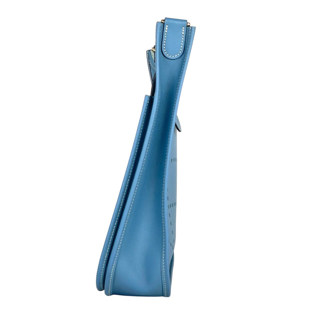エルメス エヴリン 2 PM パンチング Hロゴ ショルダーバッグ ヴォーエプソン ブルージーン □I レディース 【中古】brbag