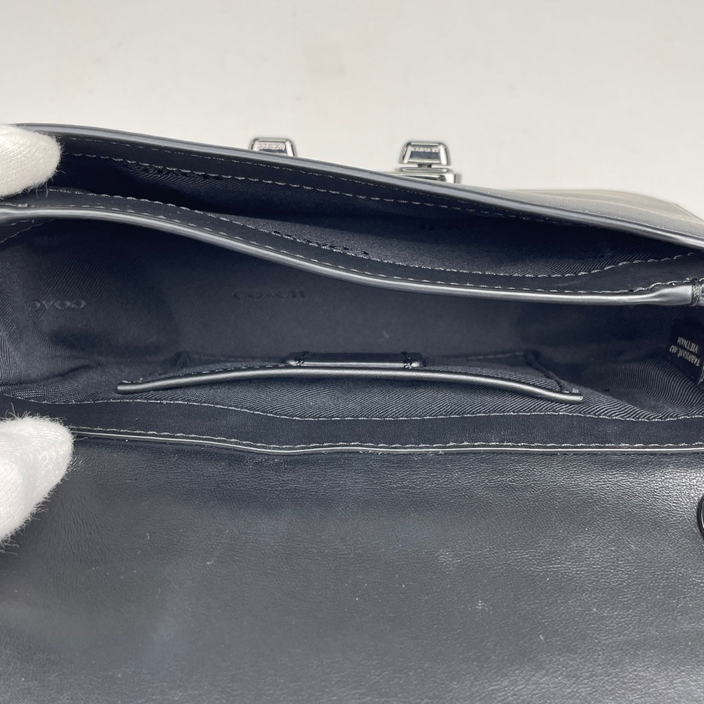 コーチ ロゴ チェーン ショルダーバッグ 斜め掛け スワッガー ショルダーバッグ レザー ブルー 59493 レディース 【中古】brbag